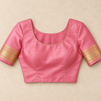 Pink Mysore Silk Saree with Matching Blouse